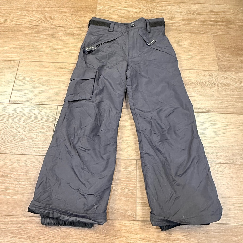 Obermeyer Kids Carve Cargo Snow Pants Black Adjustable Size 6/7 Waterproof Black